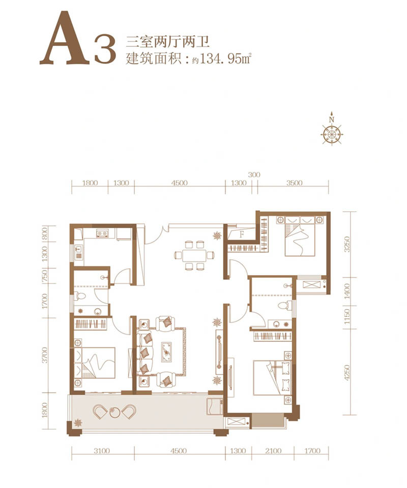 岳阳县荣湖城A3户型