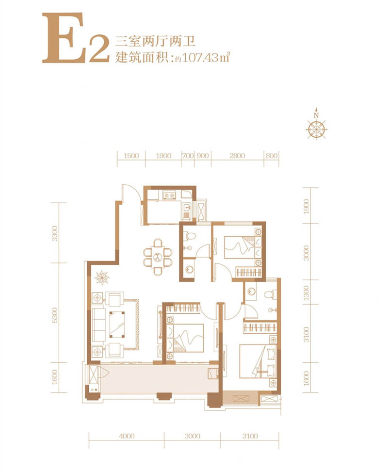 岳阳县荣湖城E2户型