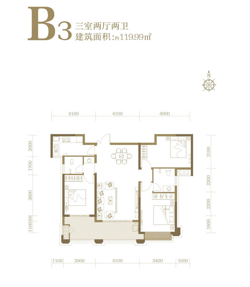 岳阳县荣湖城B3户型