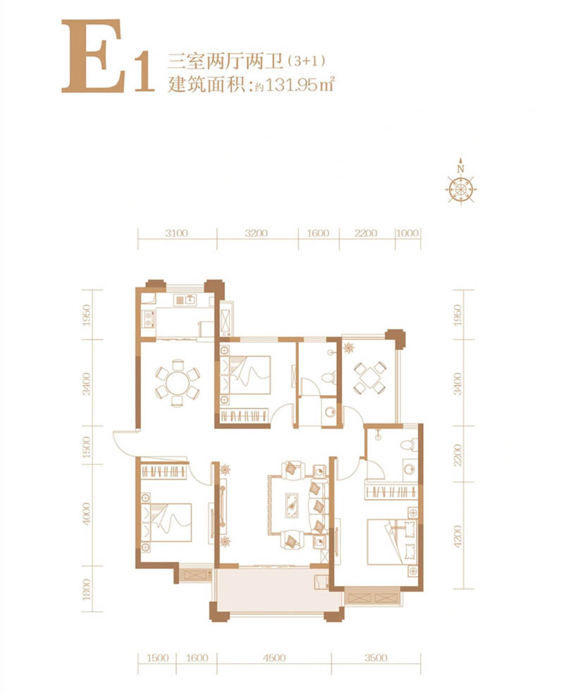 岳阳县荣湖城E1户型