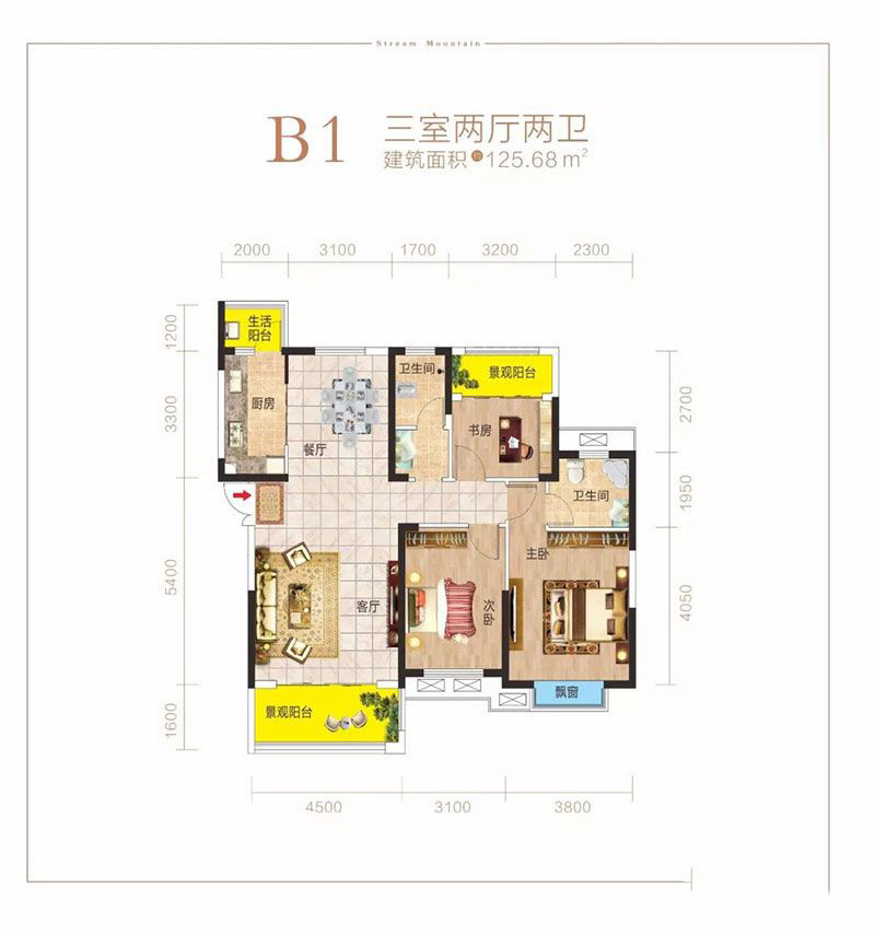 岳阳天伦溪山府B1户型