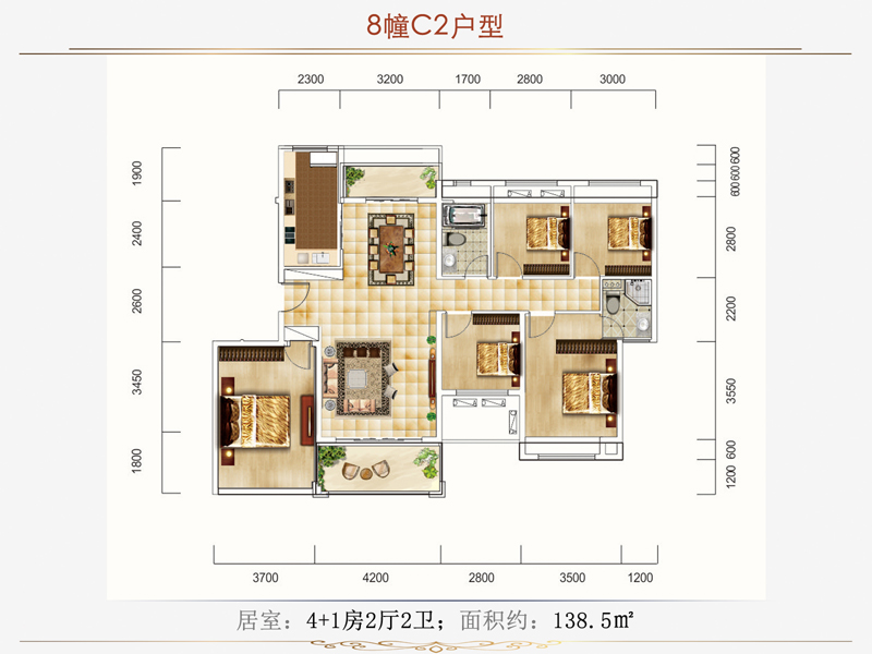 耒阳印象春天8栋C2户型