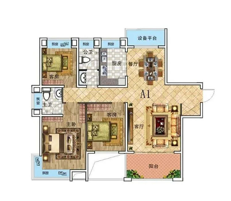 衡山景行翠堤湾A1户型