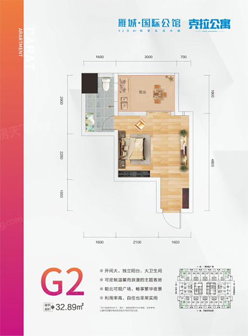 衡阳雁城国际公馆公寓G2户型