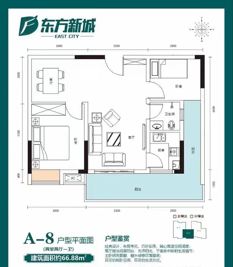 郴州东方新城三期北苑A-8户型