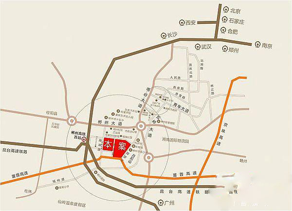 郴州时代广场区位图