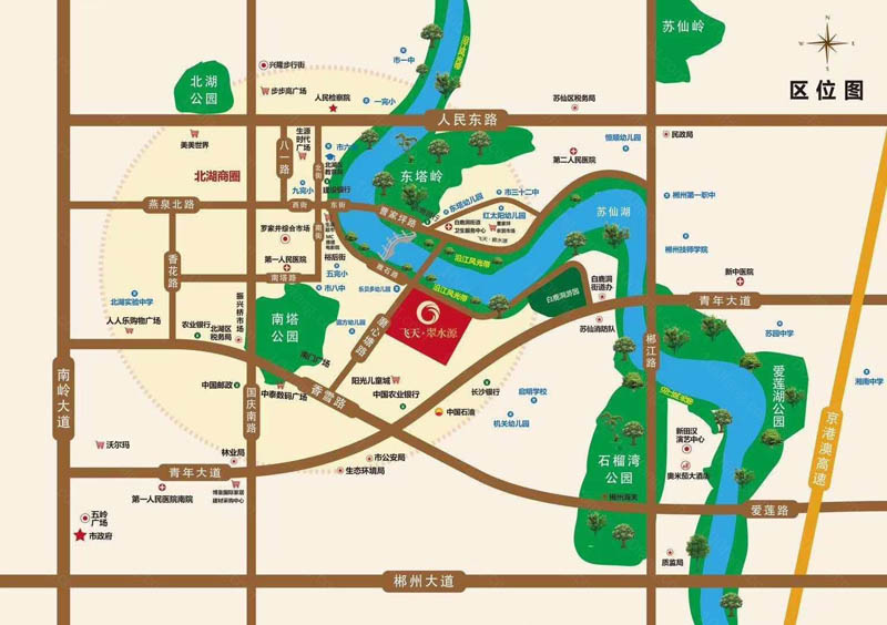 郴州飞天翠水源区位图